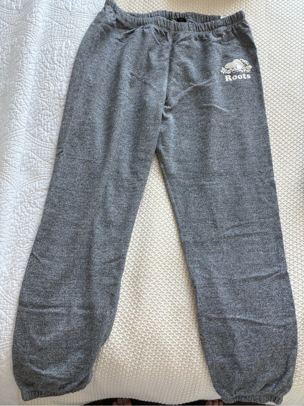 Roots Gray Fleece Sweatpants with Logo